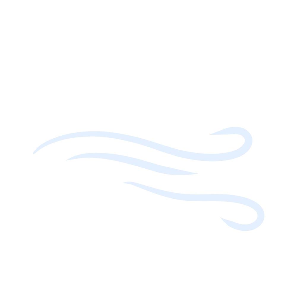 Wind. Air flow. Blue wavy line. Breeze and weather icon vector