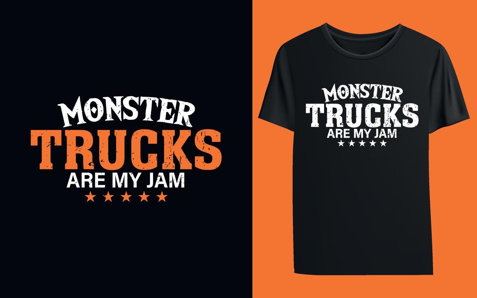 los camiones monstruo son mi camiseta de mermelada vector
