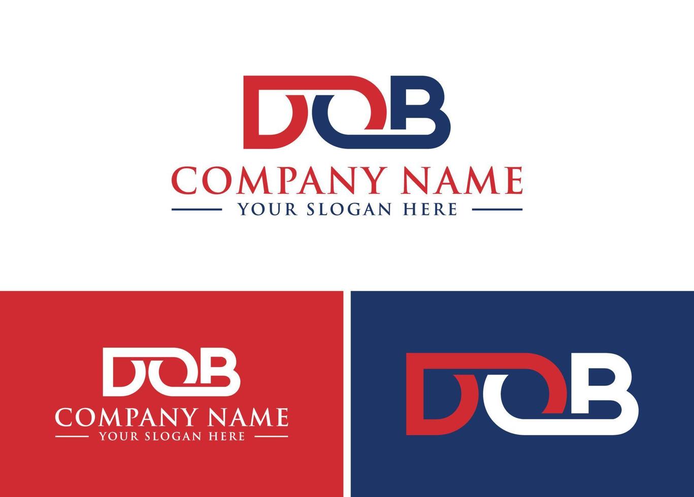 plantilla de diseño de logotipo de letra dob vector