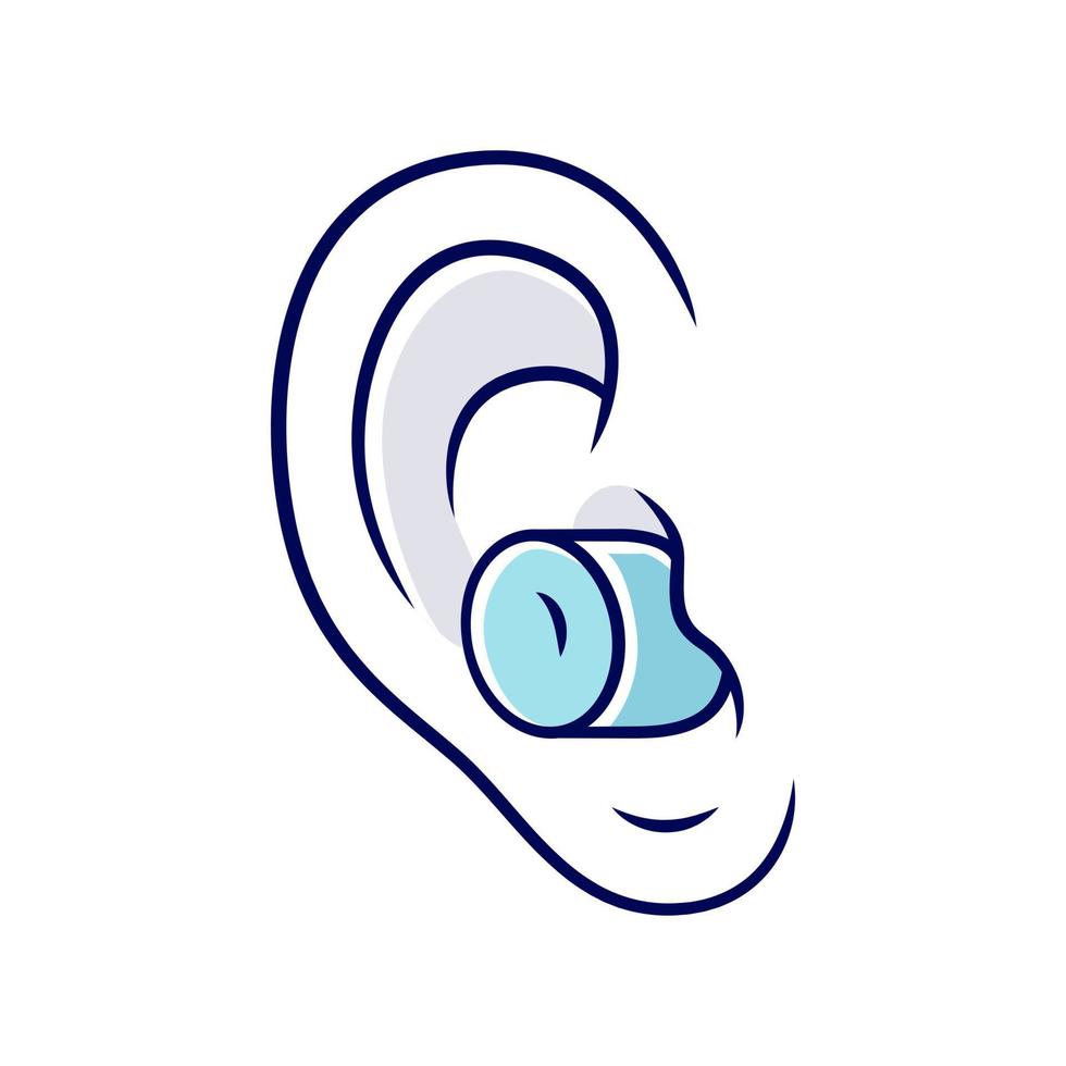 icono de color de tapones para los oídos con cancelación de ruido. tapón  auditivo de seguridad