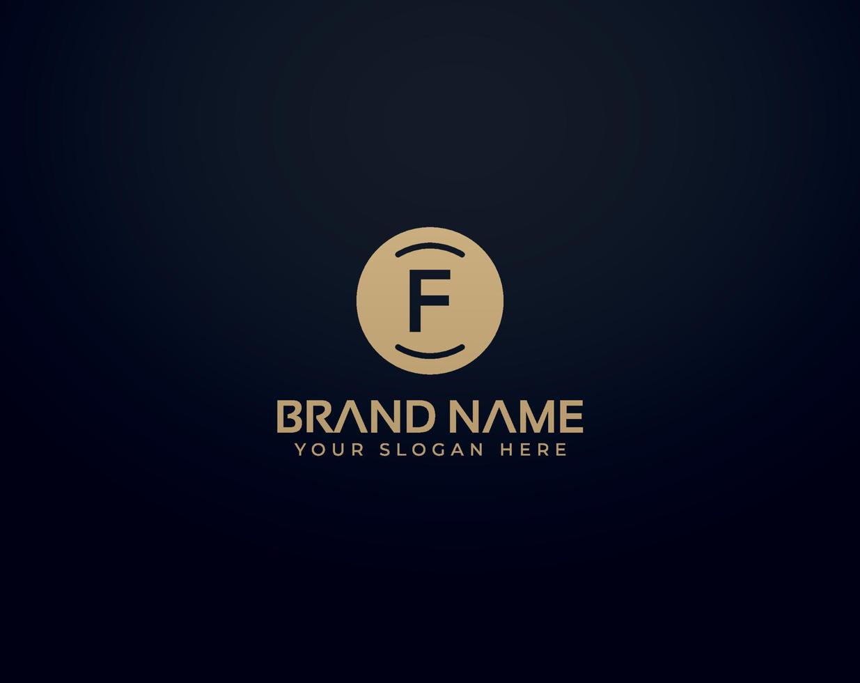 Creative and Minimal Black Gold Color F Letter Logo vector