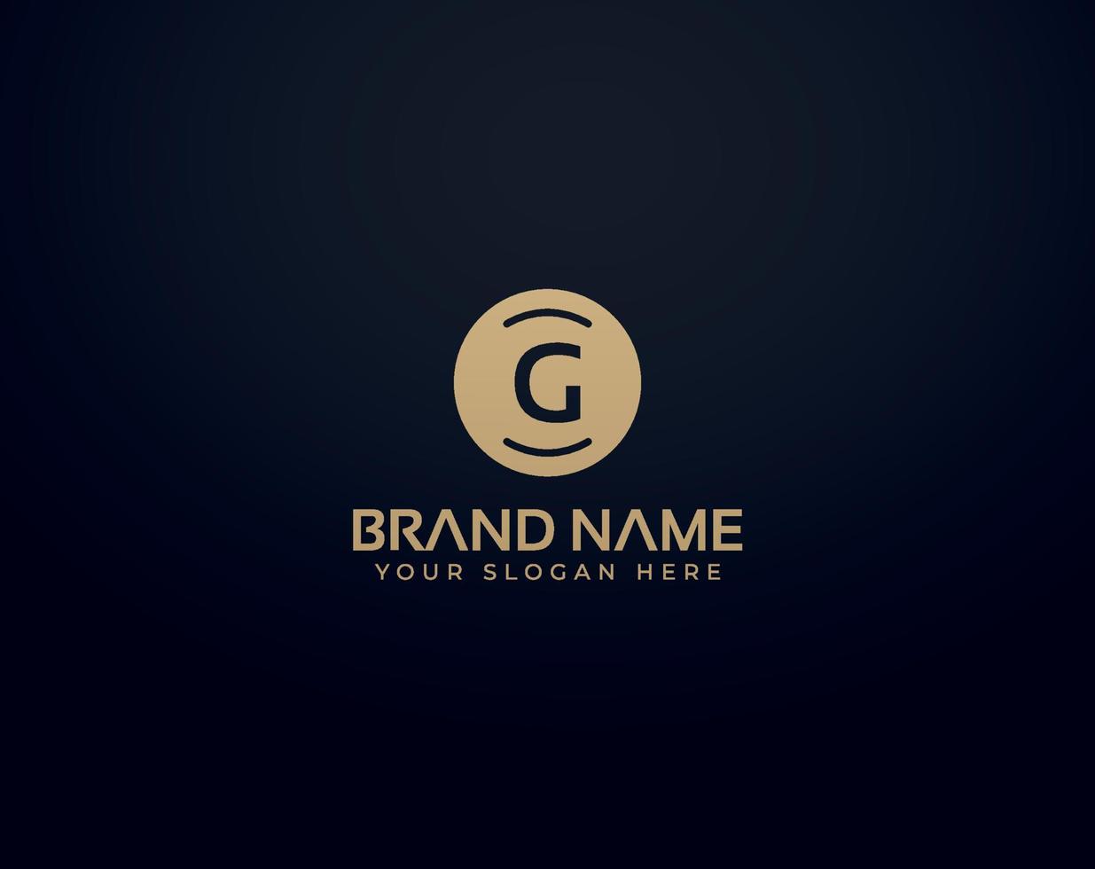 Creative and Minimal Black Gold Color G Letter Logo vector