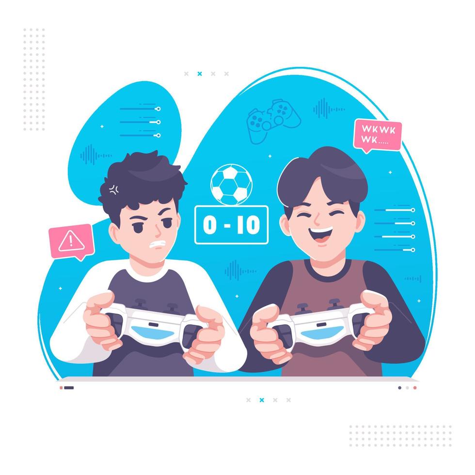 playing video game with friends illustration vector