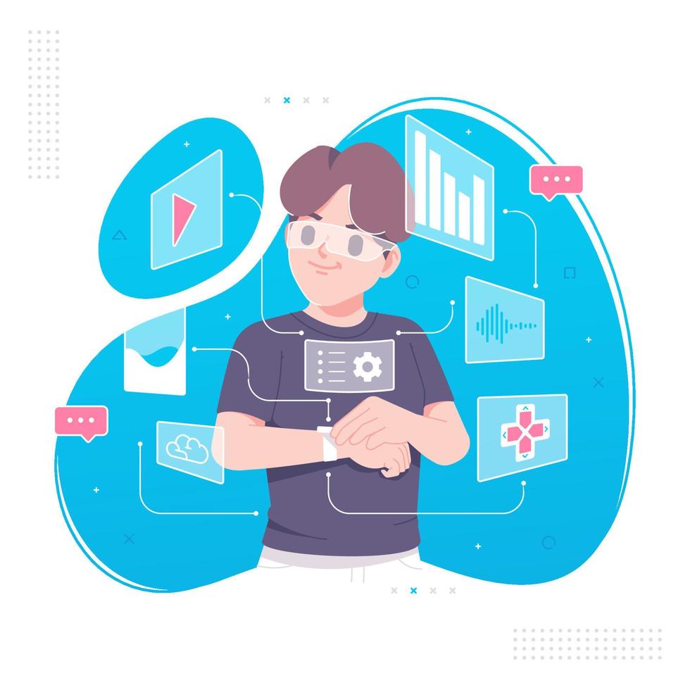 ar glasses digital technology vector design