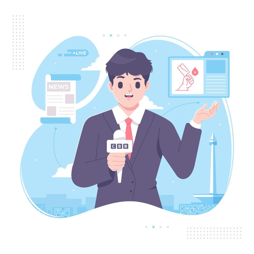 news anchor presenter illustration background vector