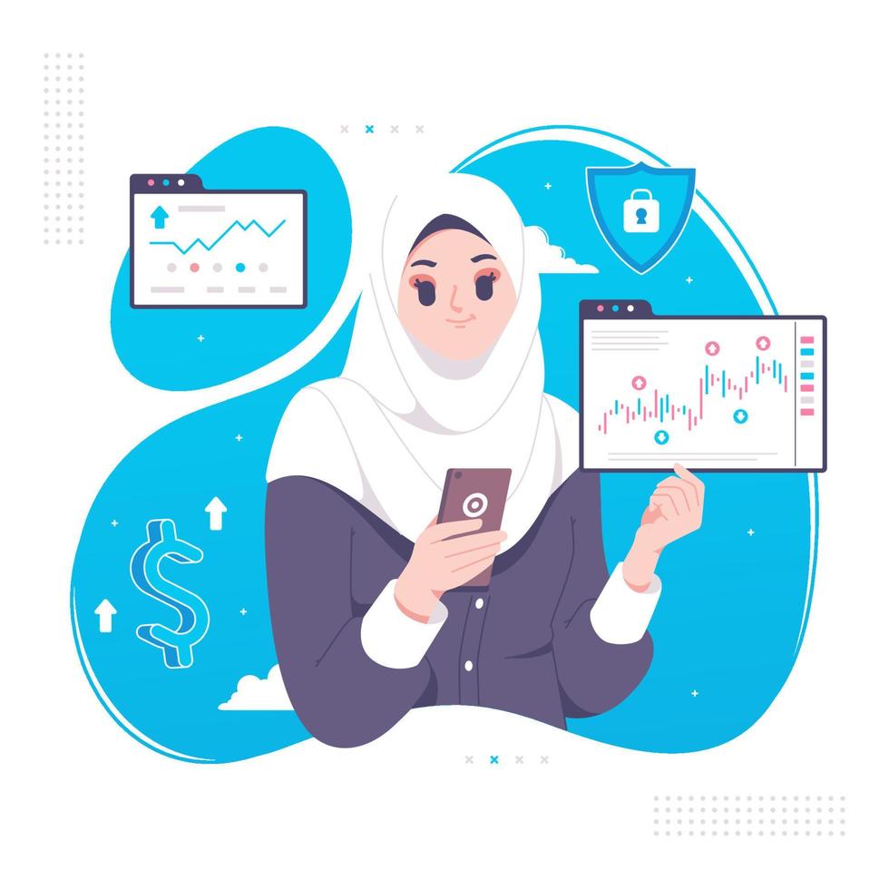 digital stock trading vector design