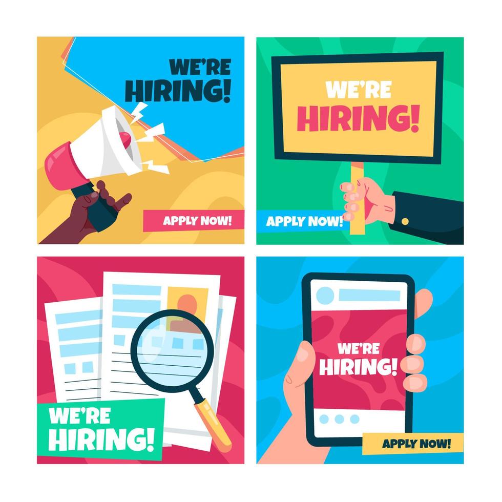 We Are Hiring Post Template vector