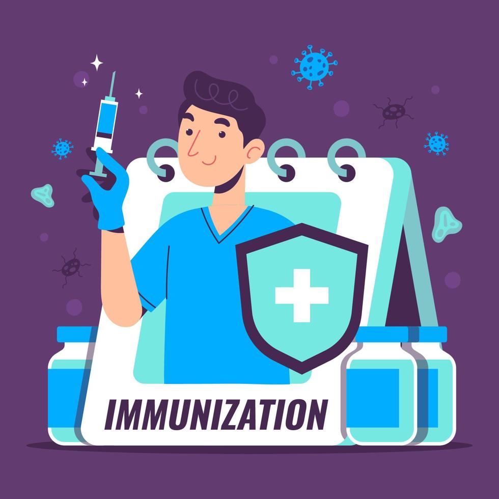 Immunization Week Concept vector