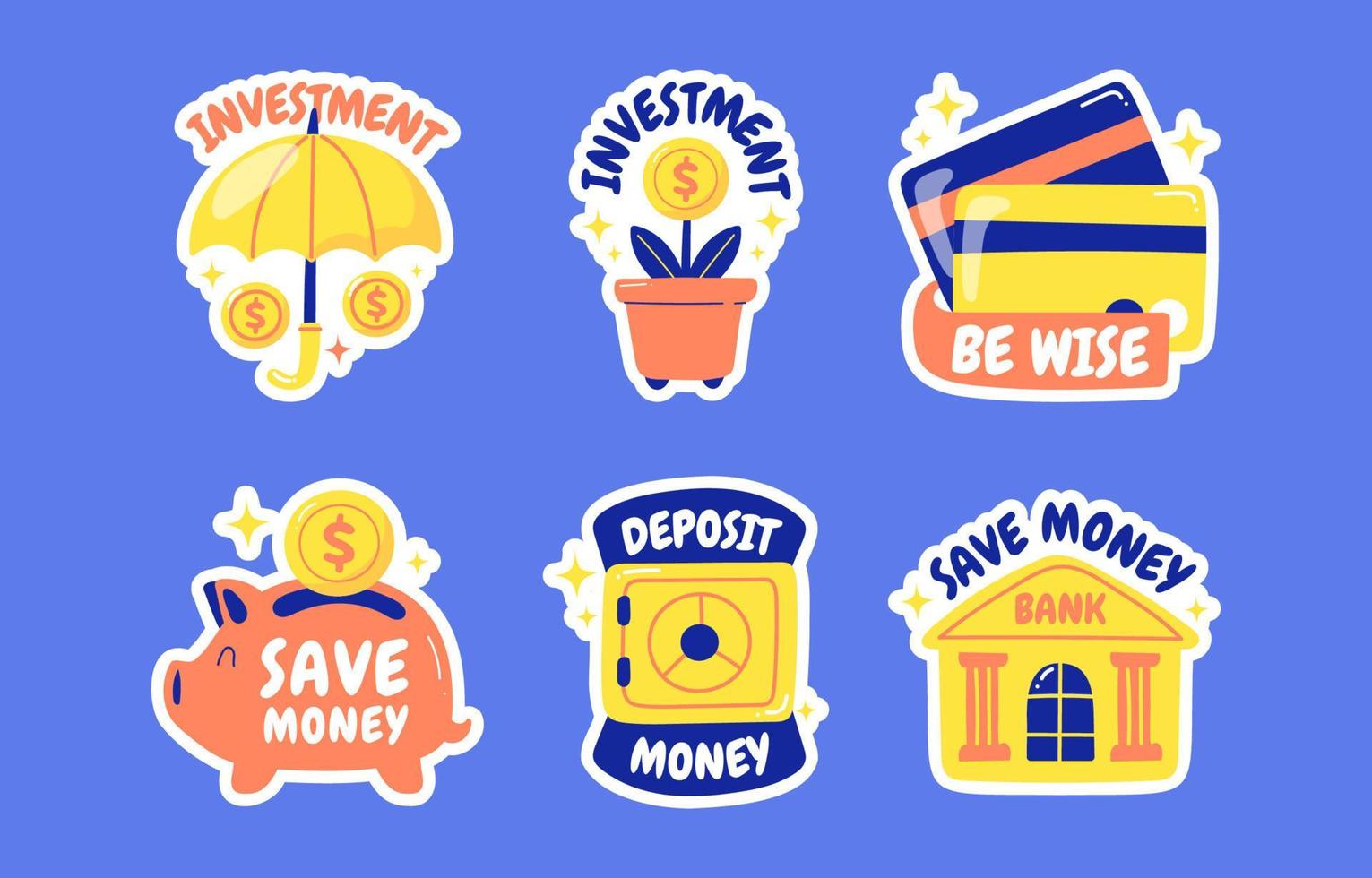 Hand Drawn Finance Sticker Pack vector