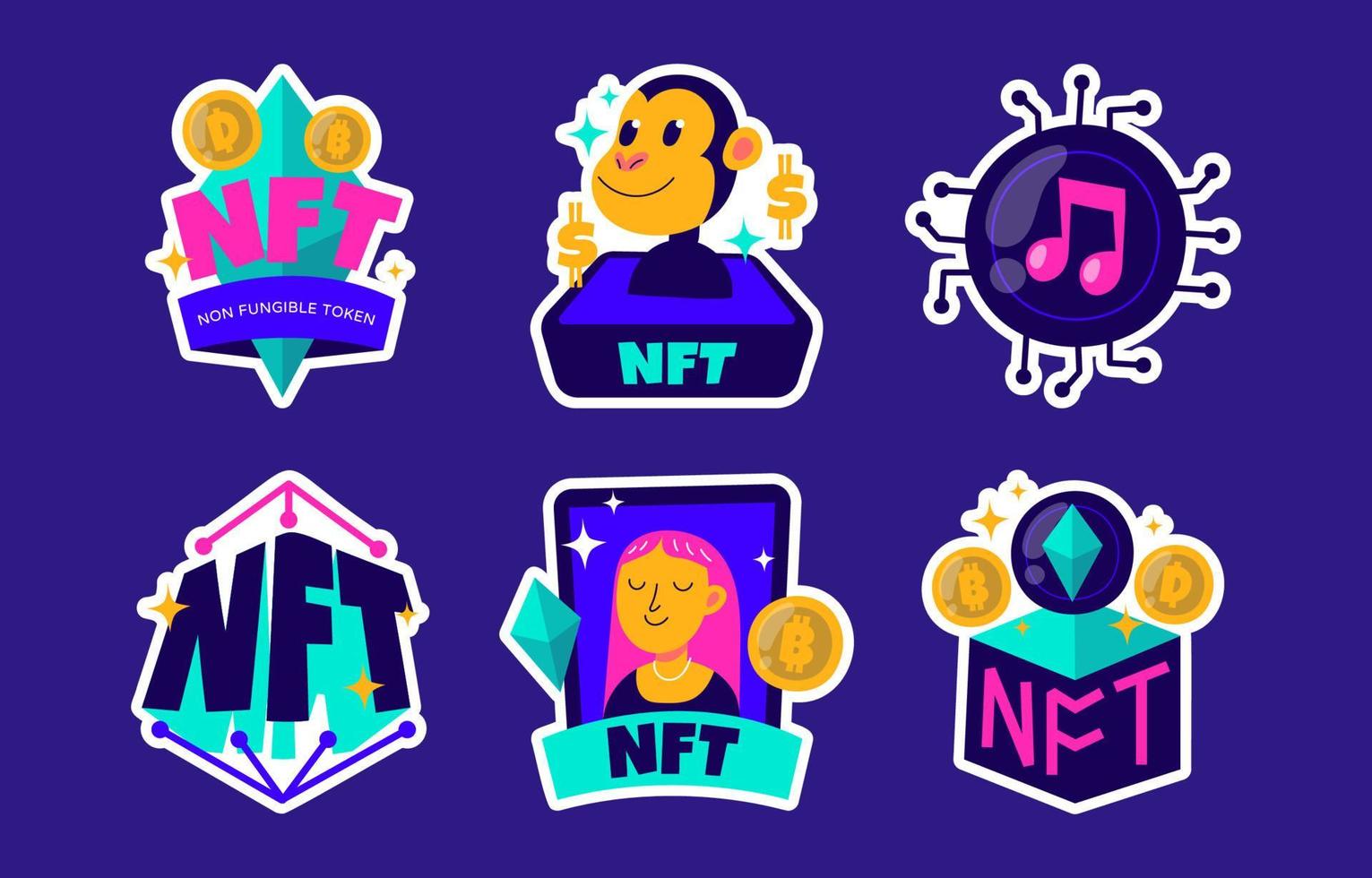 NFT Sticker Pack vector