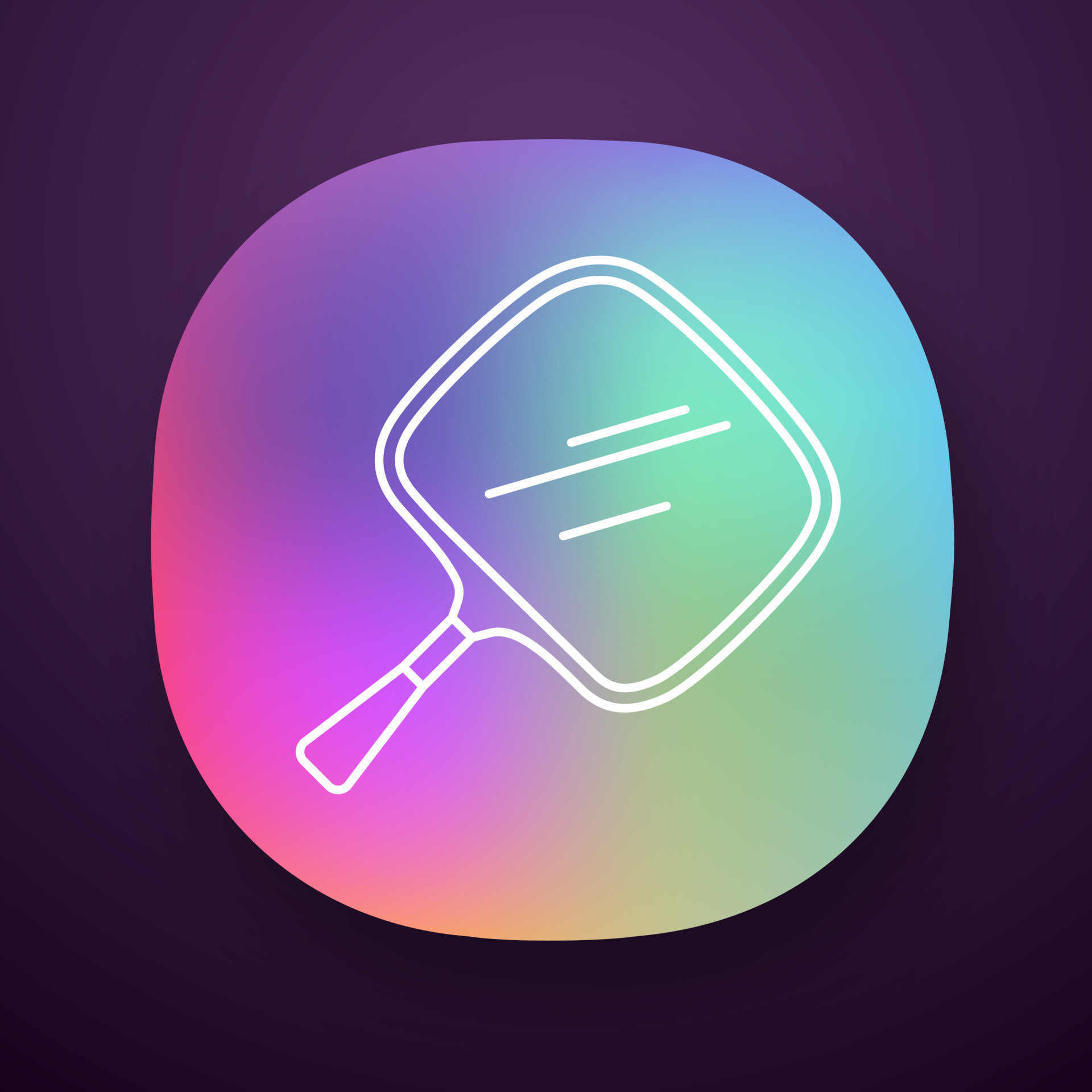 Hand mirror app icon. Small mobile tool for selfshaving and makeup