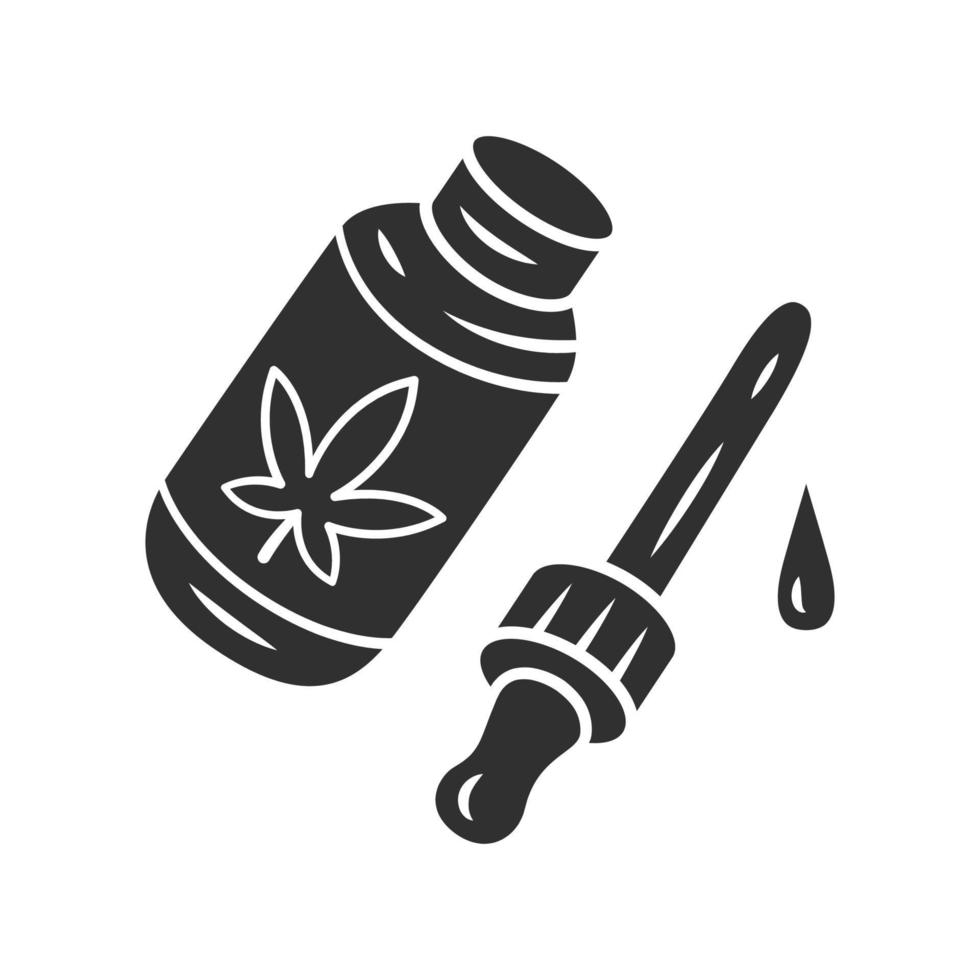 CBD oil color icon. Weed product. Cannabis industry. Medical uses of ganja. Hemp distribution and sale. Alternative medication. Marijuana legalization. Drug use. Isolated vector illustration