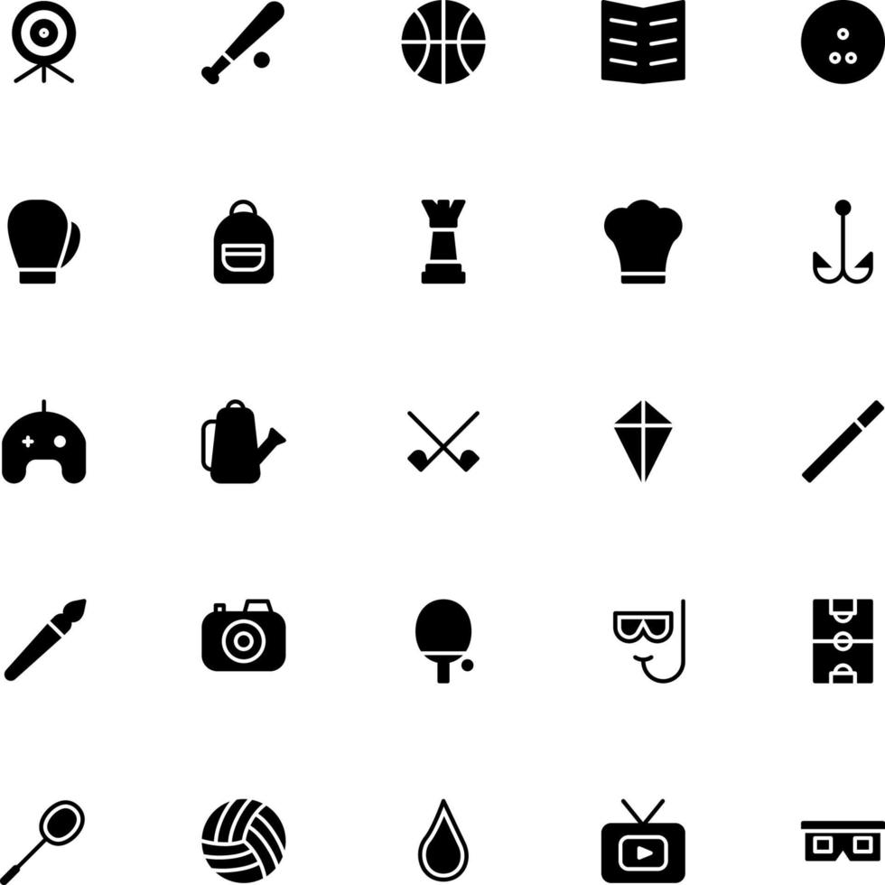 Hobby Icons in Solid Style for Any Purposes Perfect for Website Mobile App Presentation vector