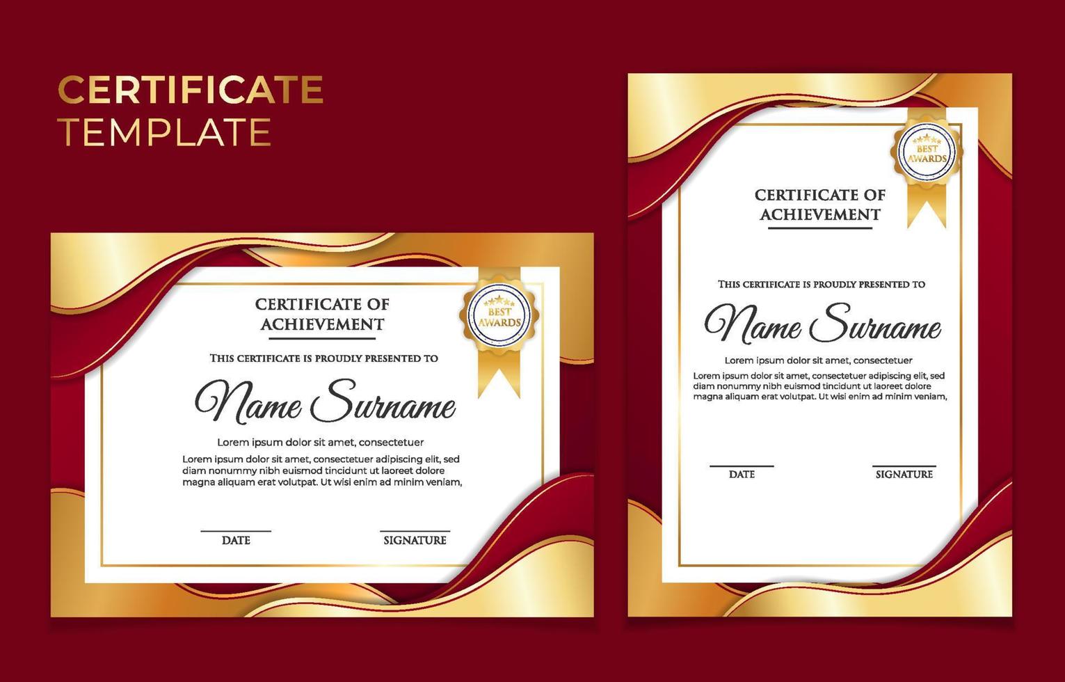 Modern Certificate of Achievement vector