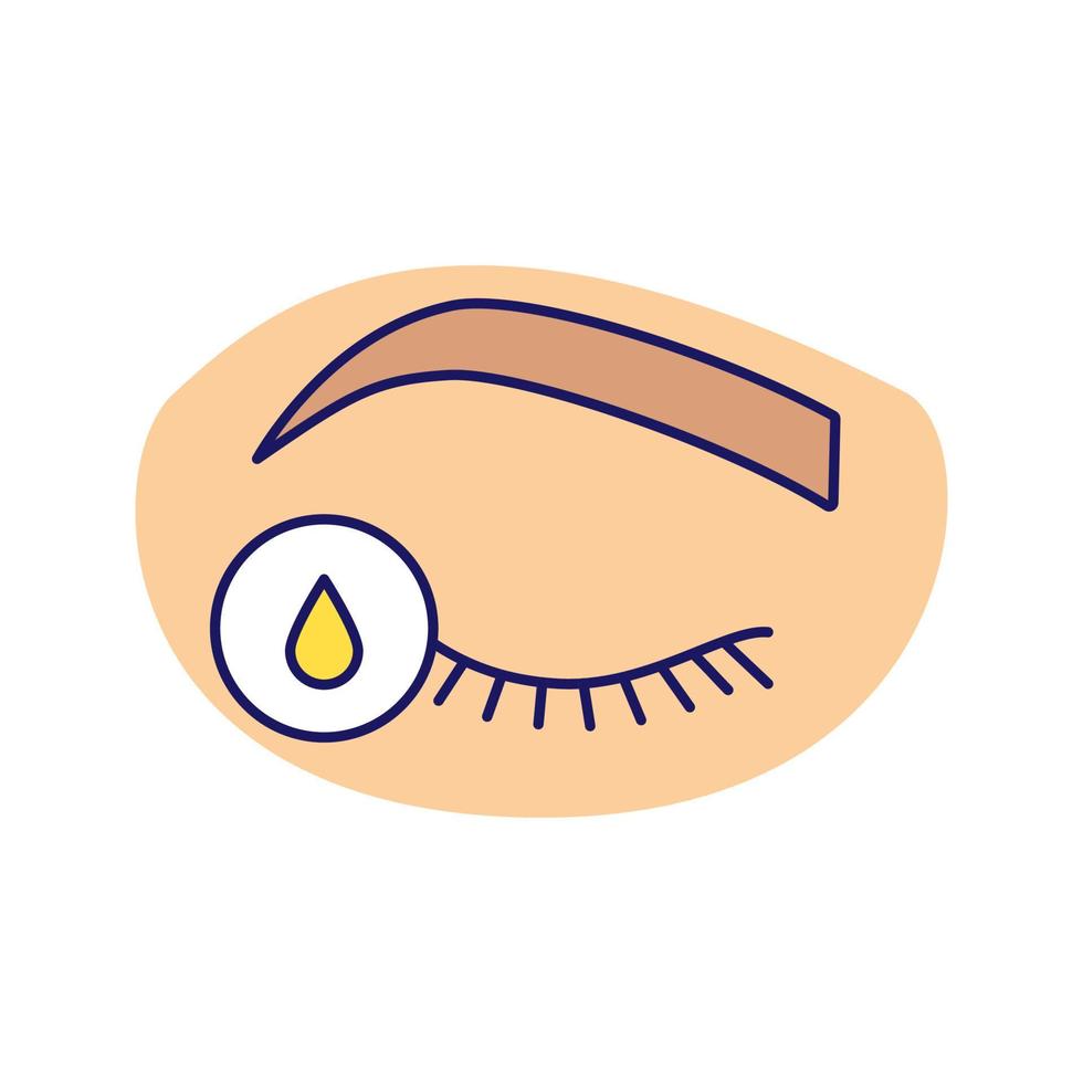 Primer for eyelash extension color icon. Degreaser. Oil free eye makeup remover. Eyelash extension after care. Isolated vector illustration