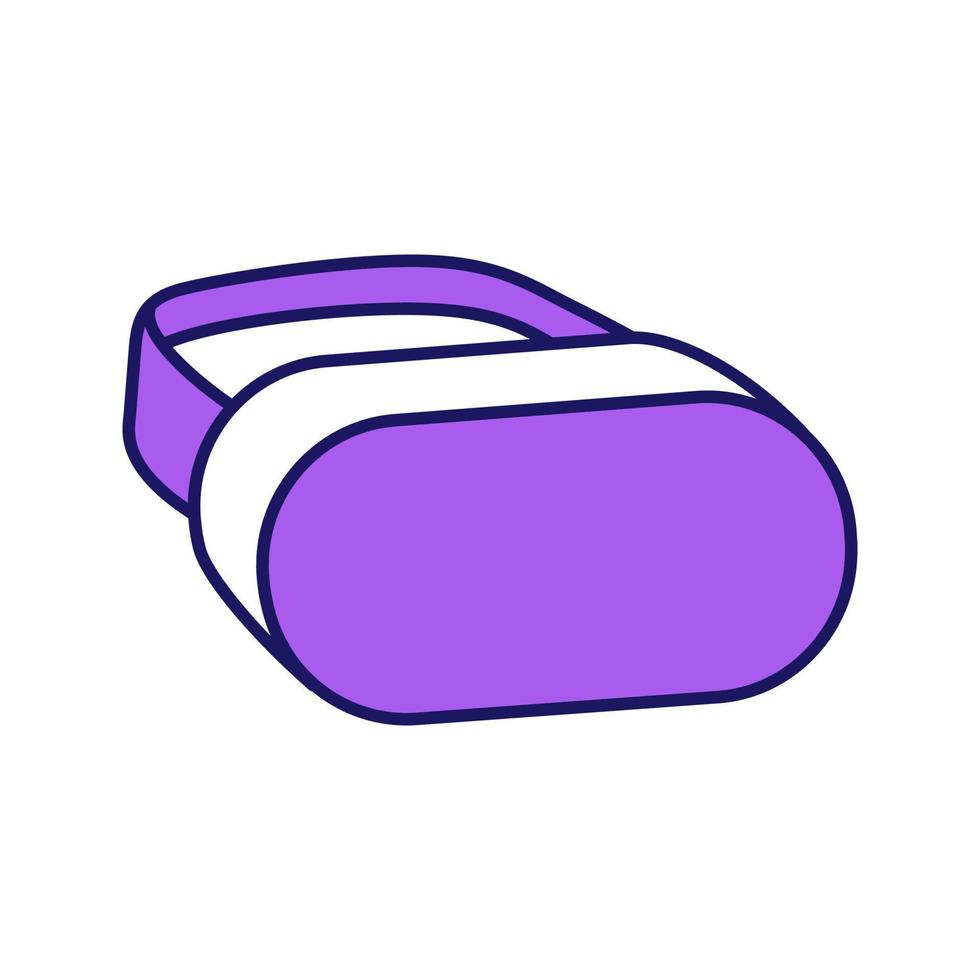 icono de color de auriculares vr. Juego de máscaras de realidad virtual 3d. gafas vr, vista en perspectiva de gafas. ilustración vectorial aislada vector