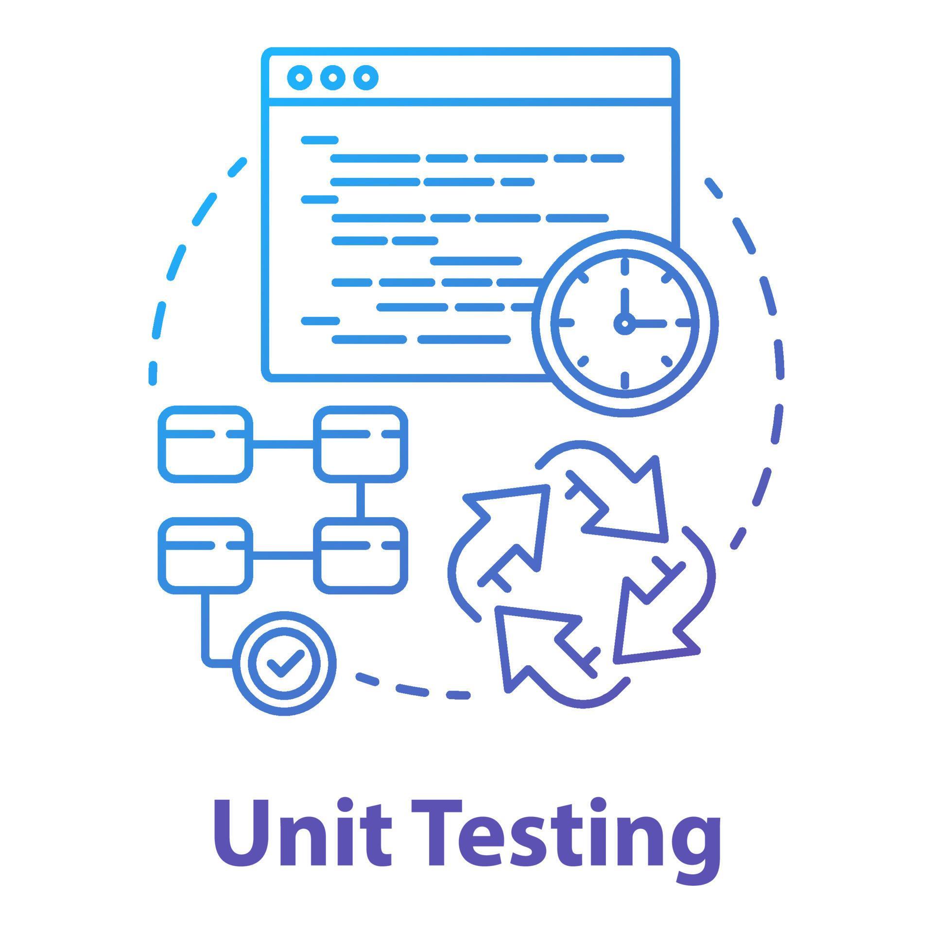 Unit testing concept icon. Software development stage idea thin line ...