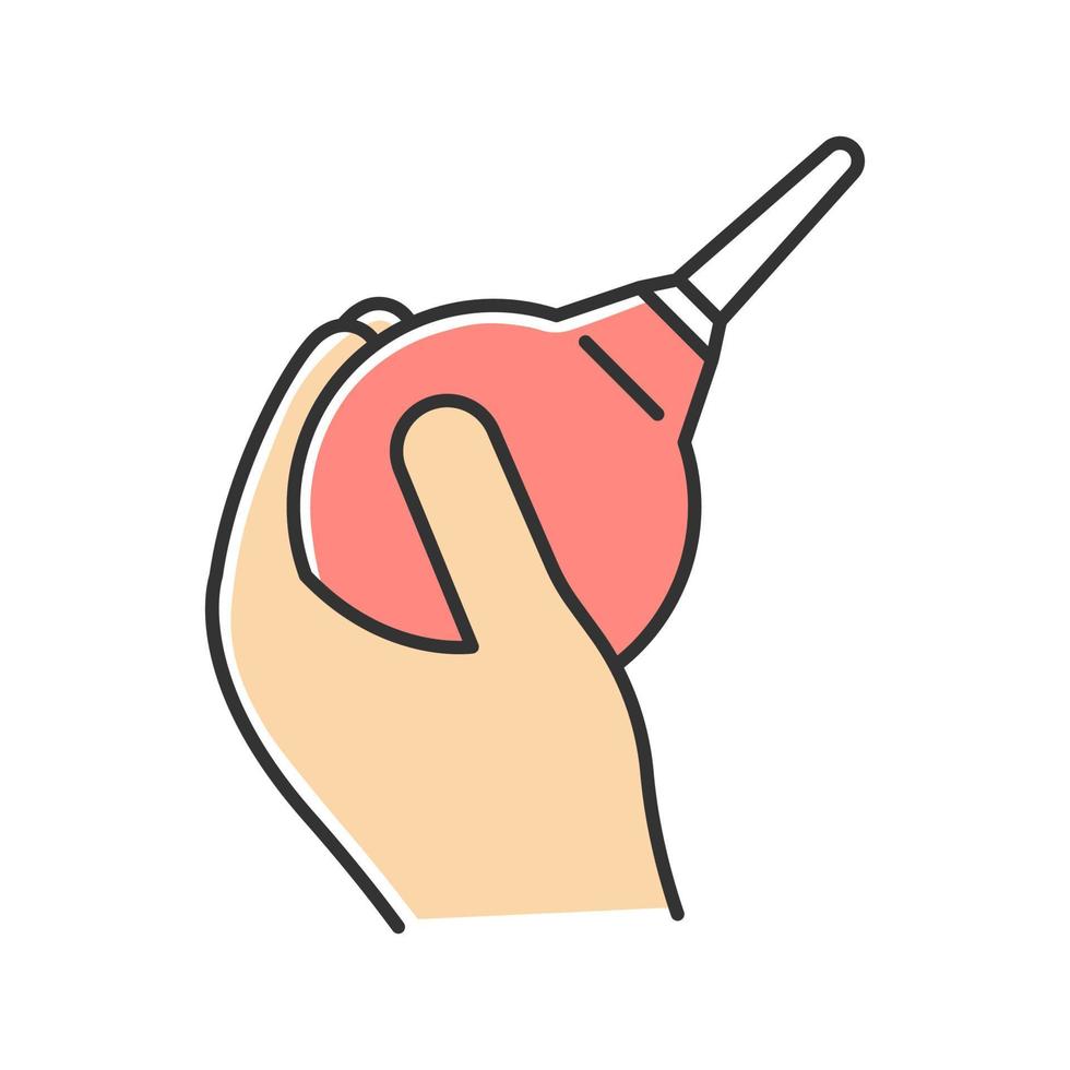 Lavement color icon. Enema. Clyster. Medical nonsurgical procedure. Constipation help. Professional clinical treatment. Healthcare services. Douche for injection. Hygiene. Isolated vector illustration