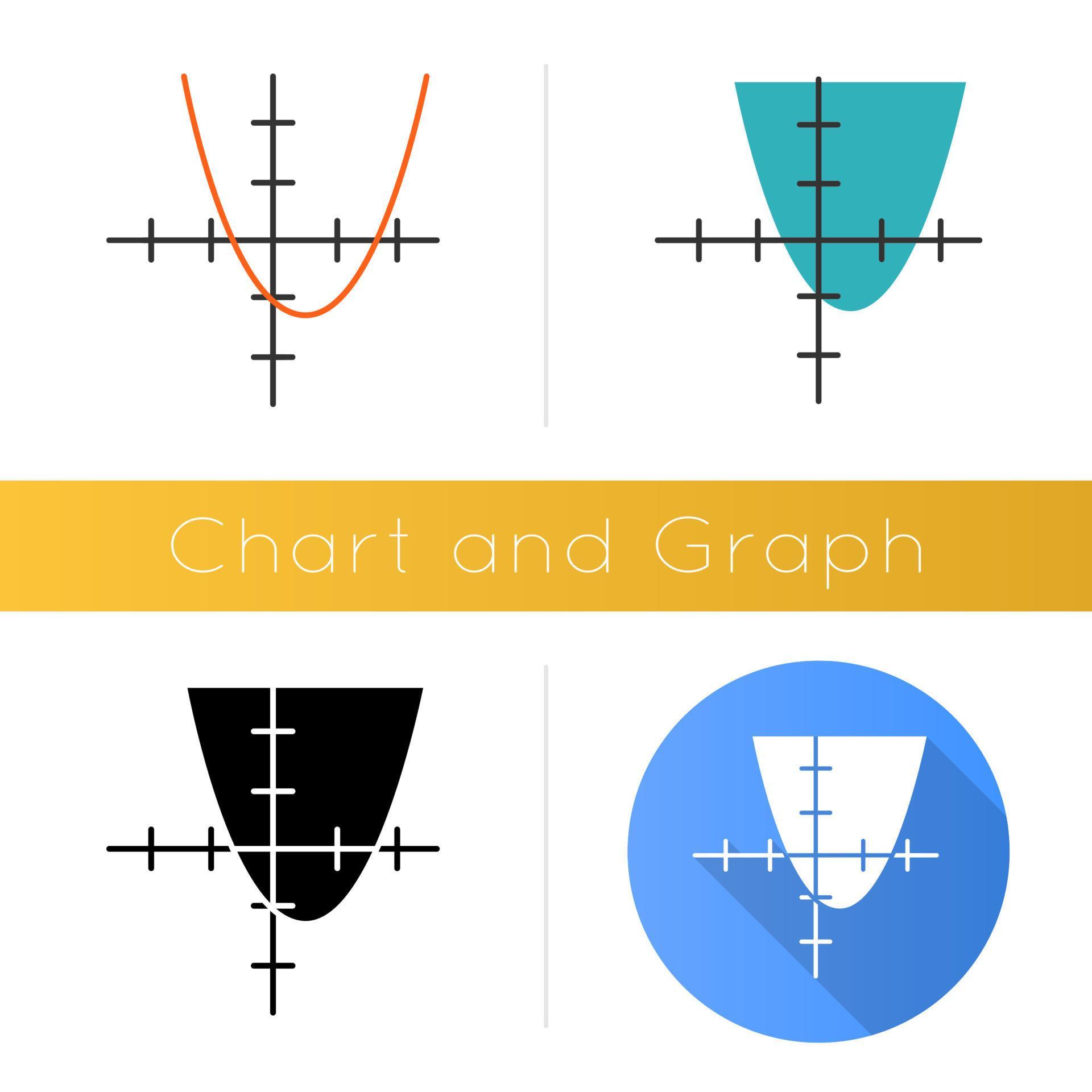Function graph icon. Curve chart with increasing section. Trigonometry ...