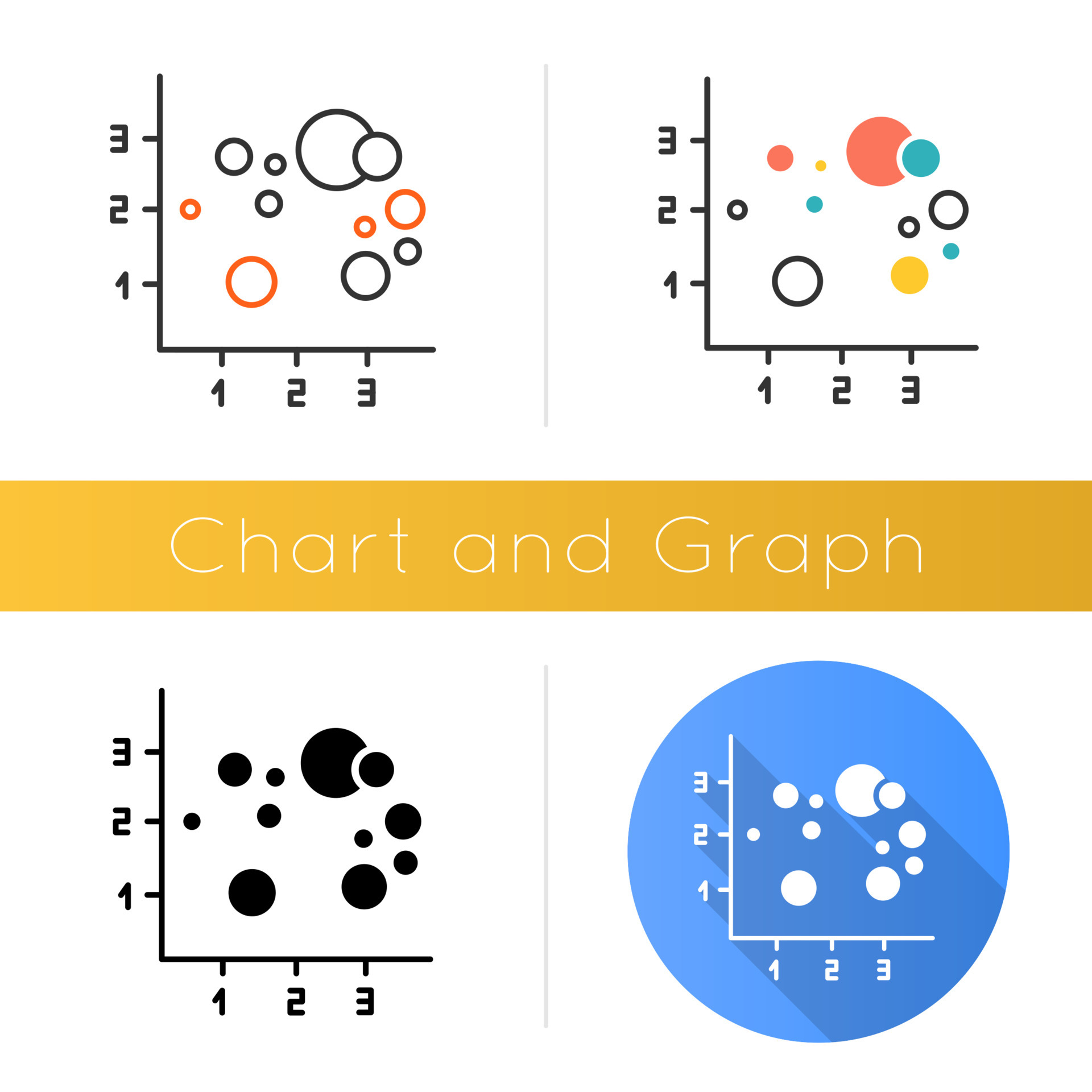 Bubble chart icon. Scatter graph. Information integration presentation ...