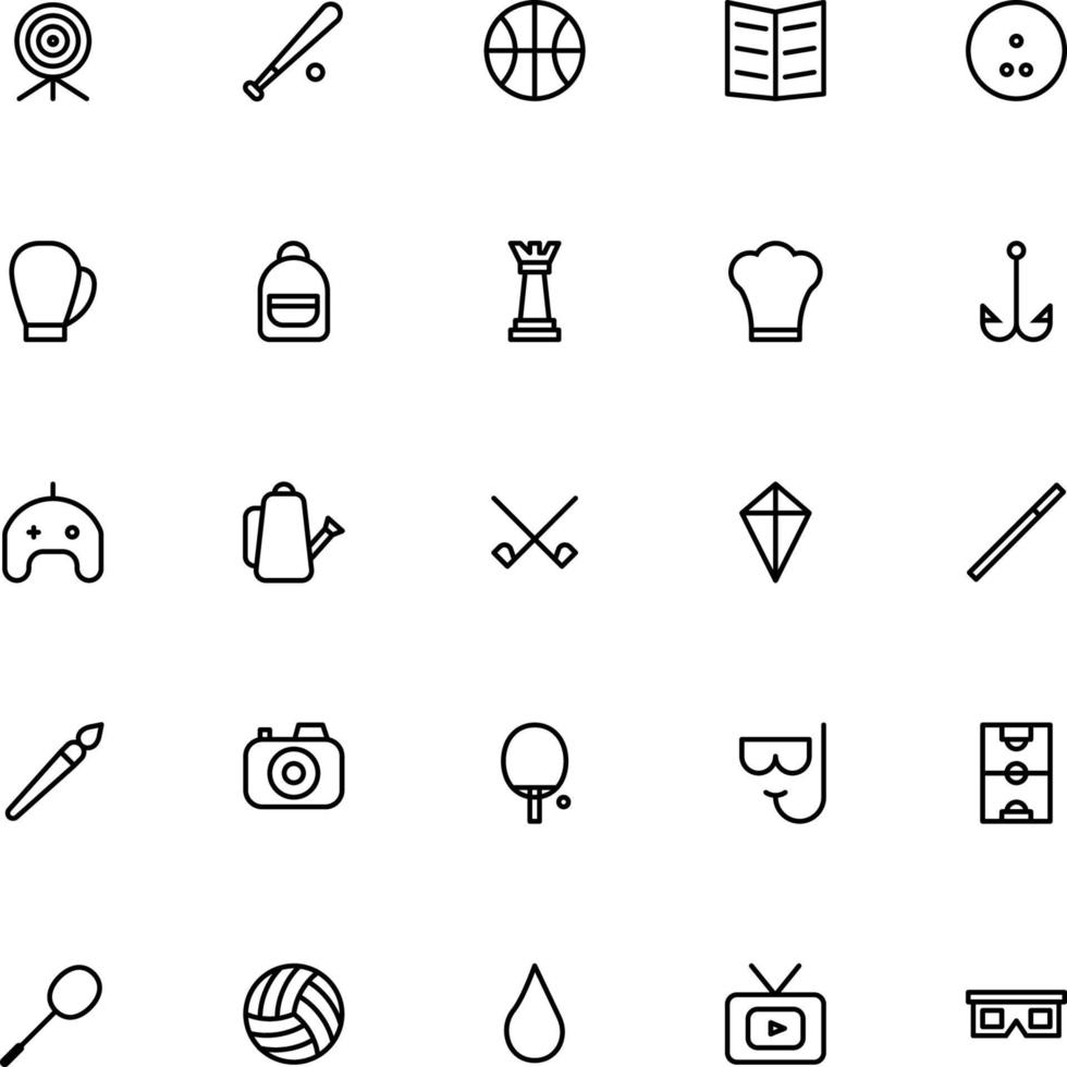 Hobby Icons in Line Style for Any Purposes Perfect for Website Mobile App Presentation vector