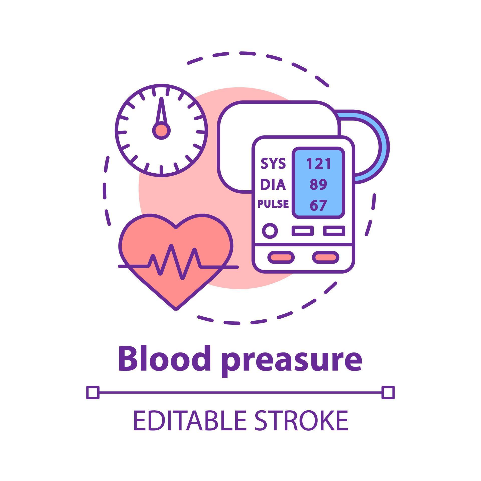 Blood pressure control concept icon. Heart functioning, pulse