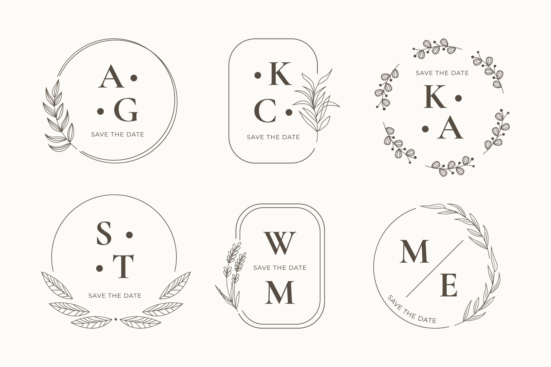 Elegant Wedding Monogram Logo Collection 5363973 Vector Art at Vecteezy