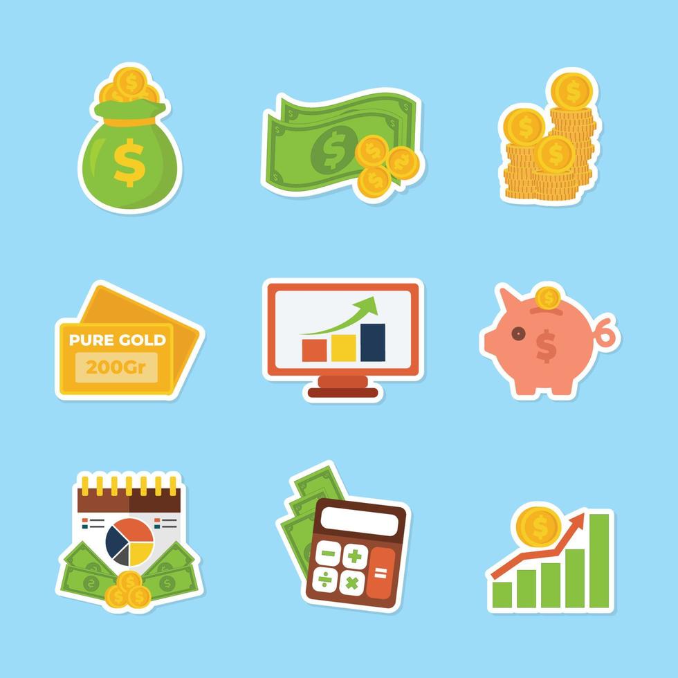 Financial Literacy Icon Set vector