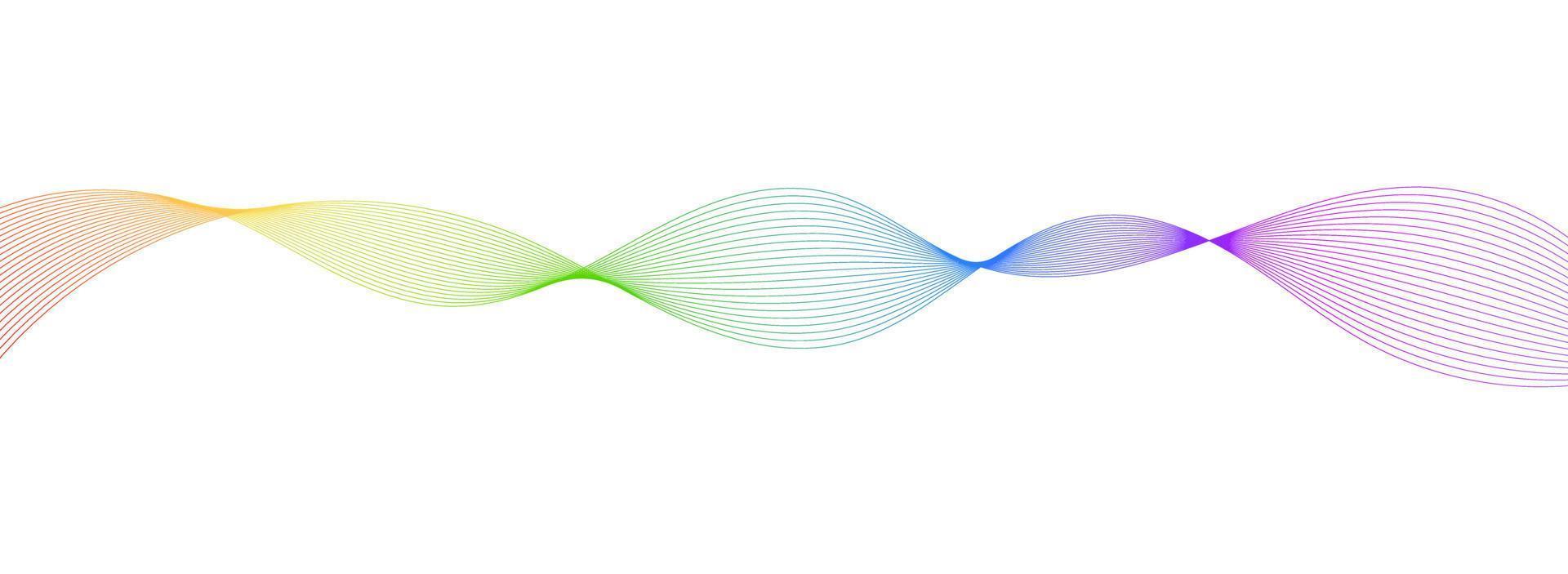 fondo de espectro colorido o líneas de onda de vector de flujo dinámico aisladas sobre fondo blanco