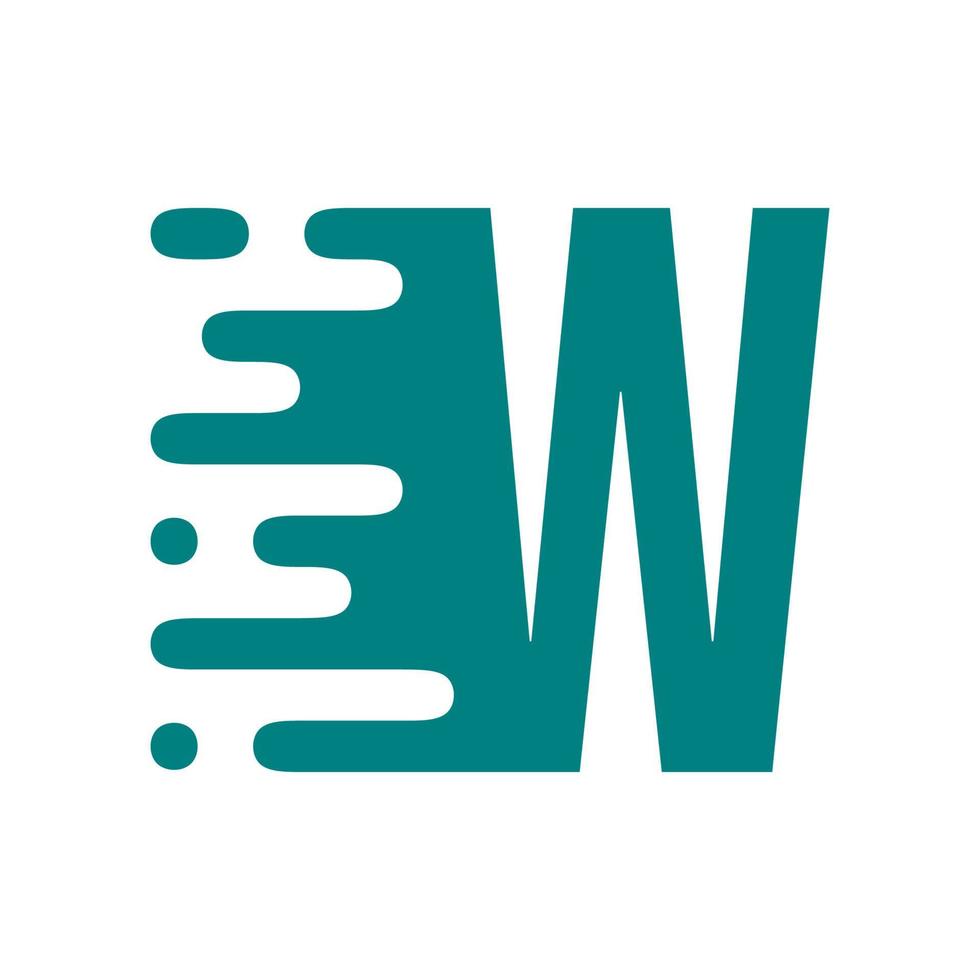 letter w fluid logo vector