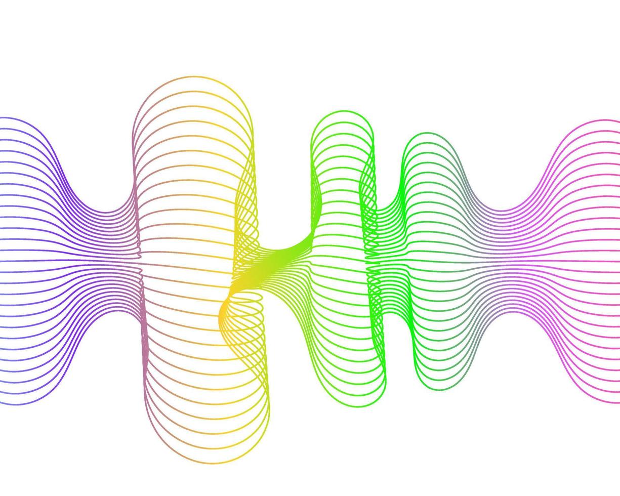 colorful spectrum background or dynamic flowing vector wave lines isolated on white background