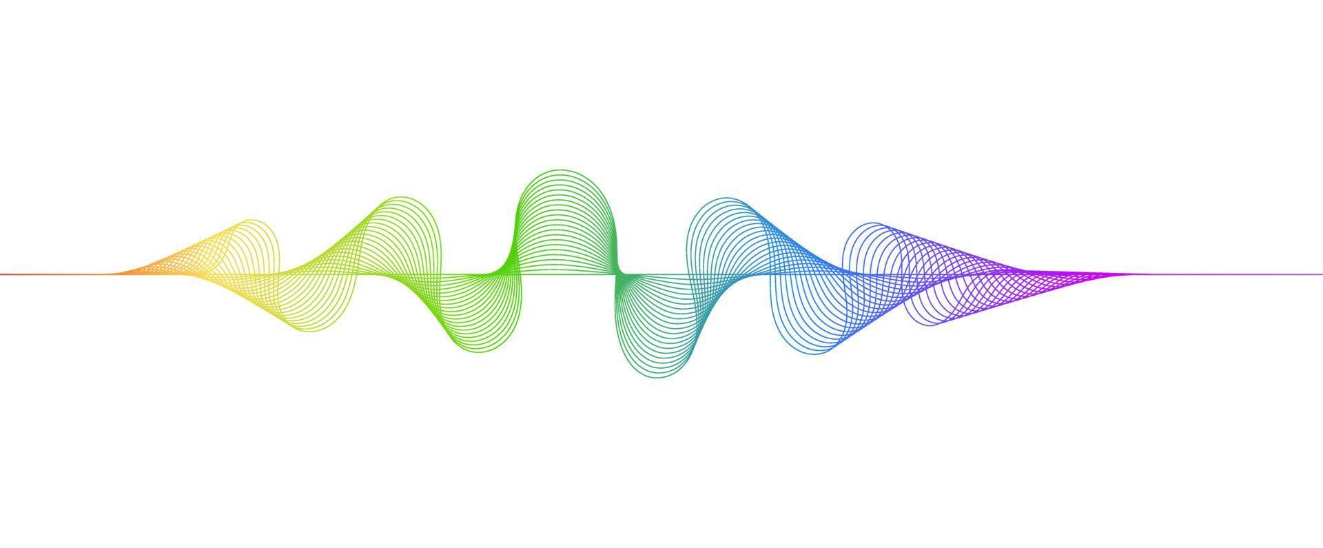 colorful spectrum background or dynamic flowing vector wave lines isolated on white background
