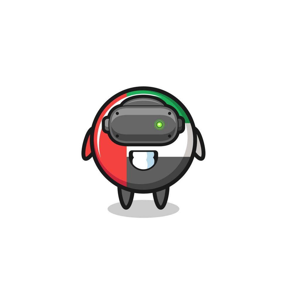 cute uae flag using VR headset vector