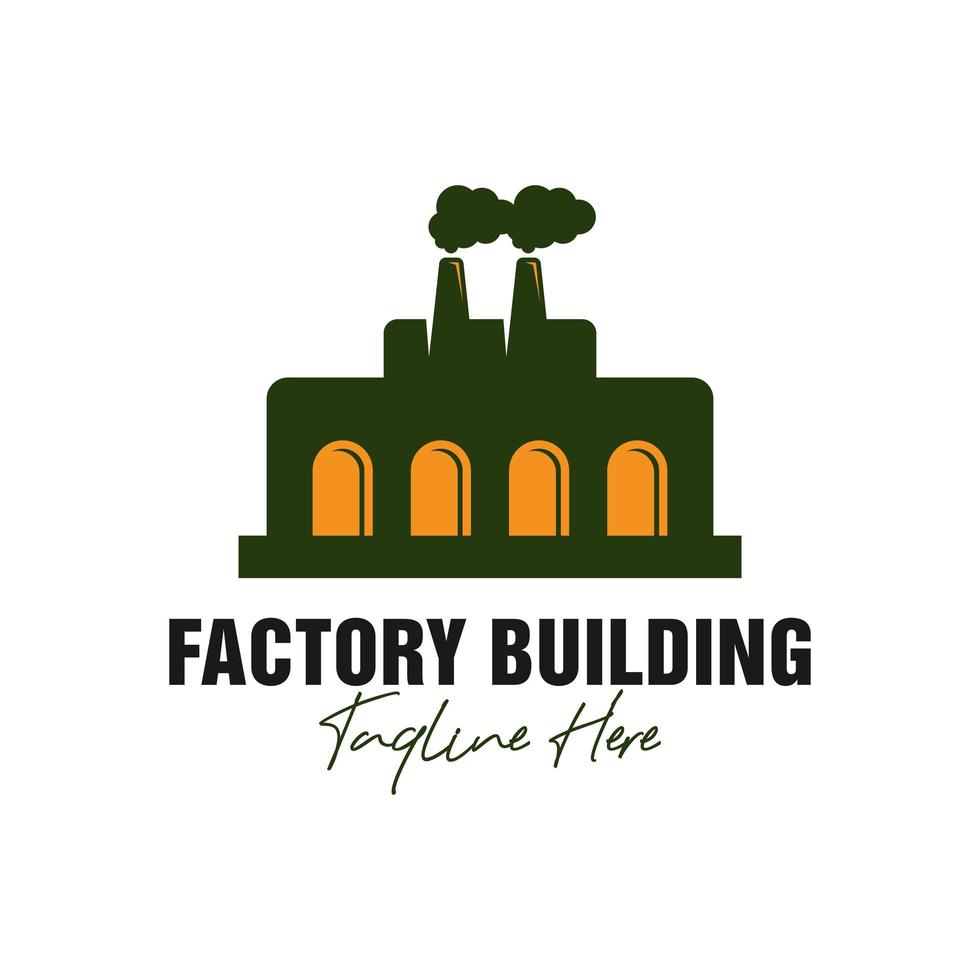 logotipo de ilustración de inspiración de edificio de fábrica industrial vector