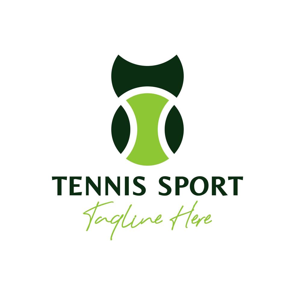 diseño de logotipo de ilustración de inspiración deportiva de tenis vector