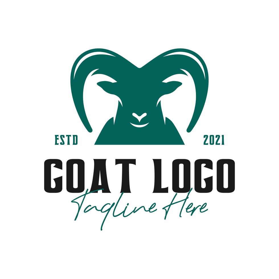 goat head vector illustration logo design