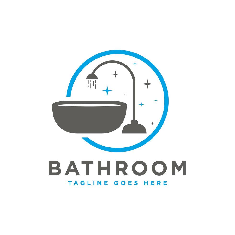 diseño de logotipo de ilustración de inspiración de baño vector