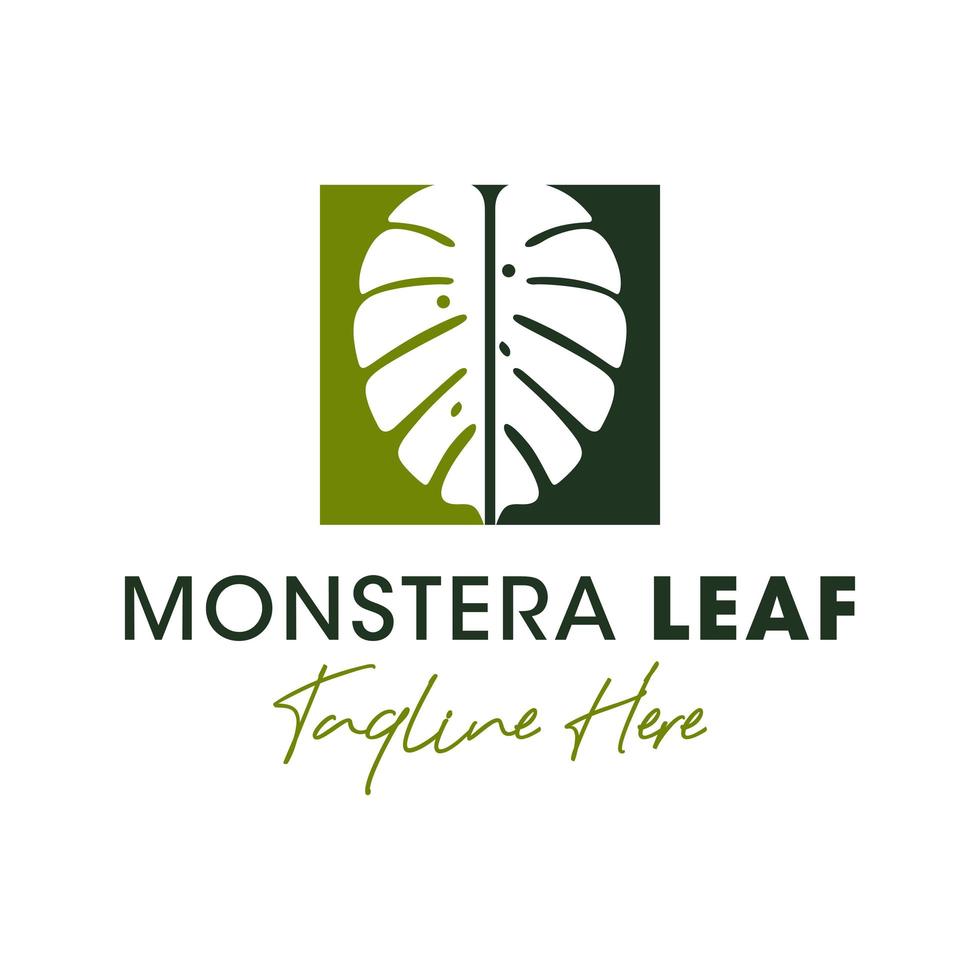 logo de ilustración de inspiración de pétalo de flor monstera vector