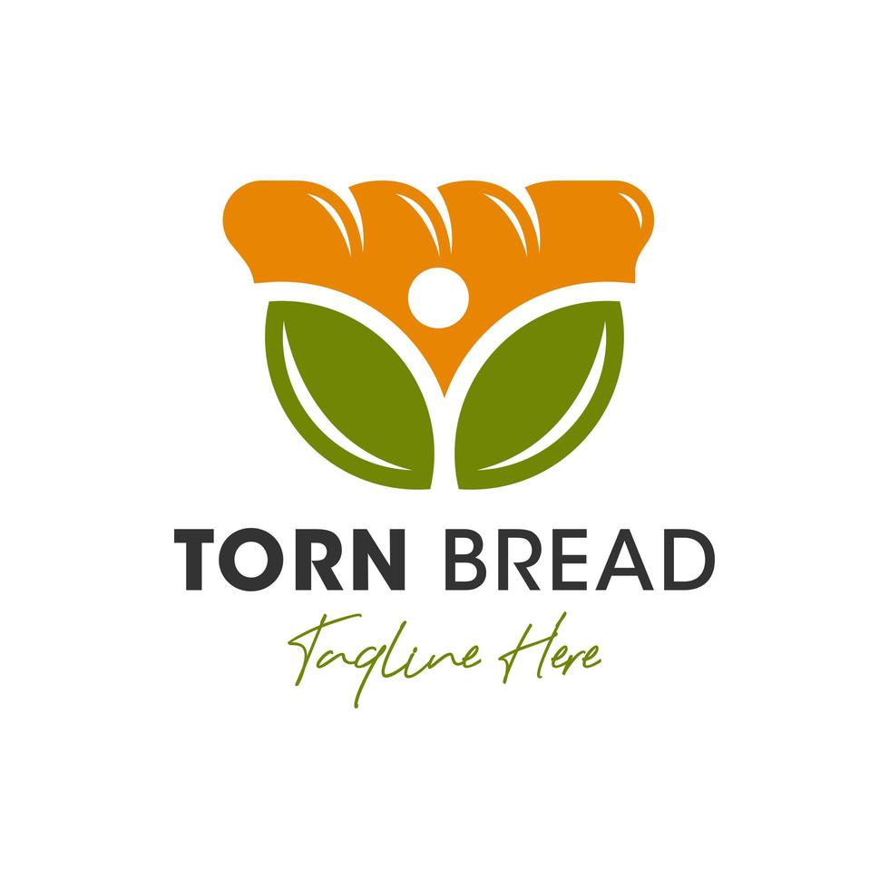 organic sliced bread illustration logo design vector