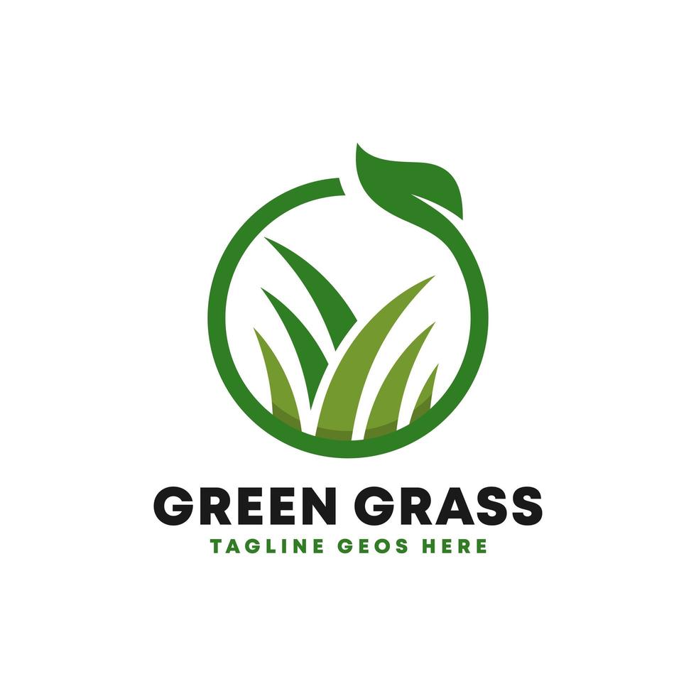 diseño de logotipo de ilustración de inspiración de hierba verde vector