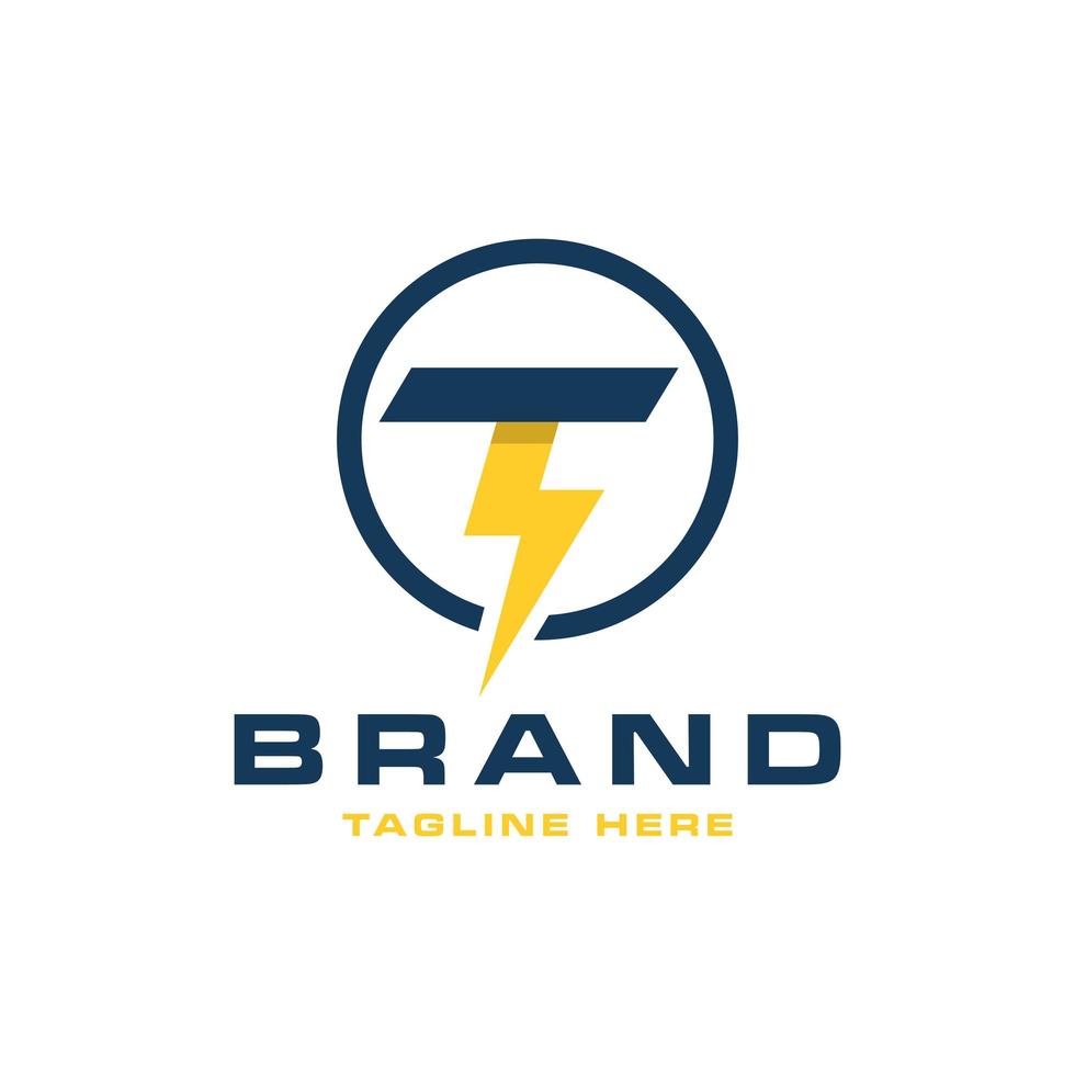 electrical industry logo with letter T vector