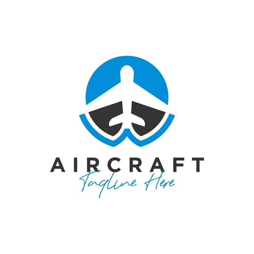 logotipo de ilustración de inspiración de transporte de avión vector