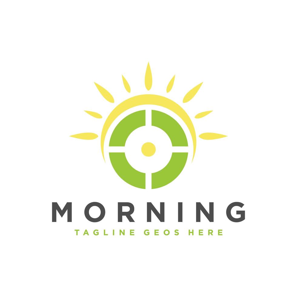 sun circle illustration logo design vector