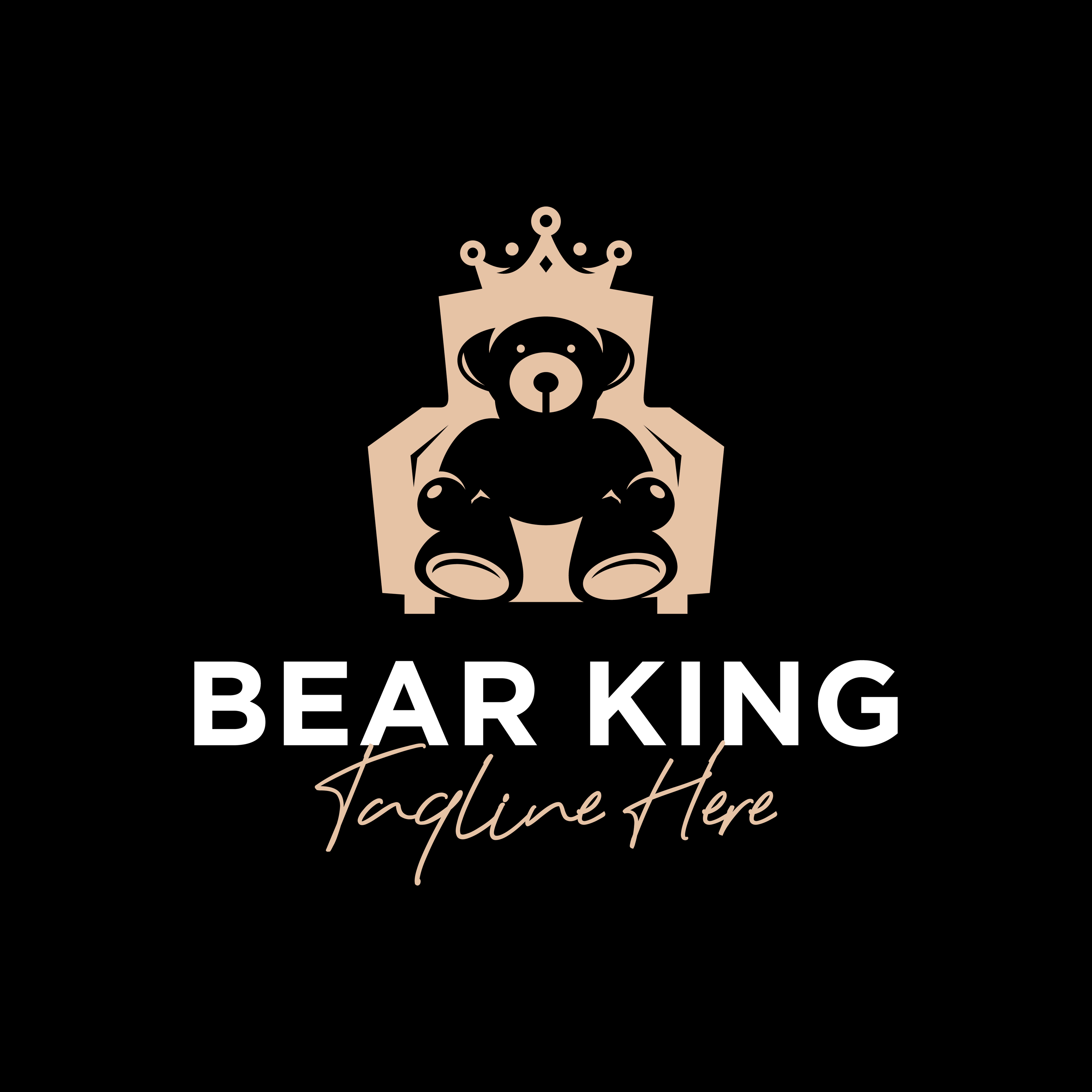 bear king chair inspiration illustration logo 5364888 Vector Art at
