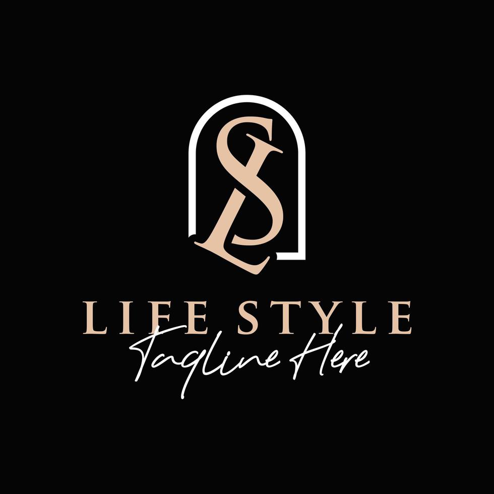 luxury fashion inspiration illustration logo with letter SL vector
