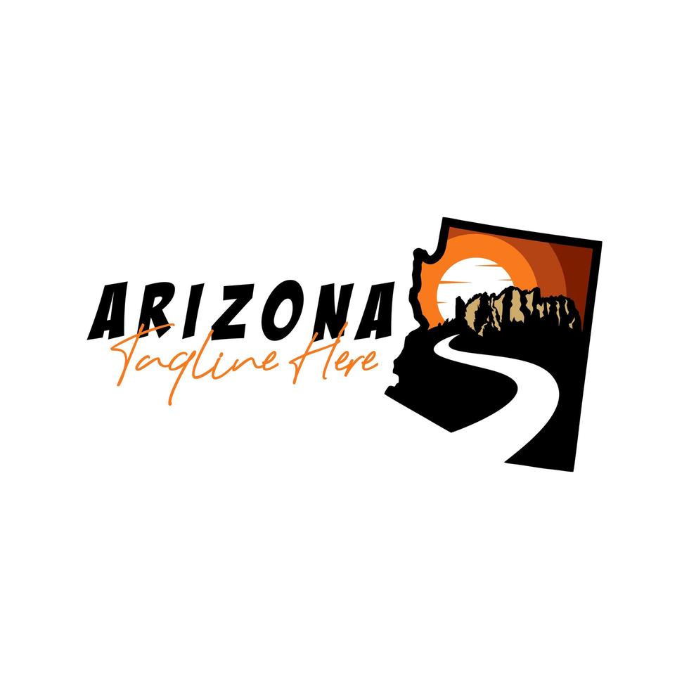 logotipo de ilustración de inspiración de road to arizona vector