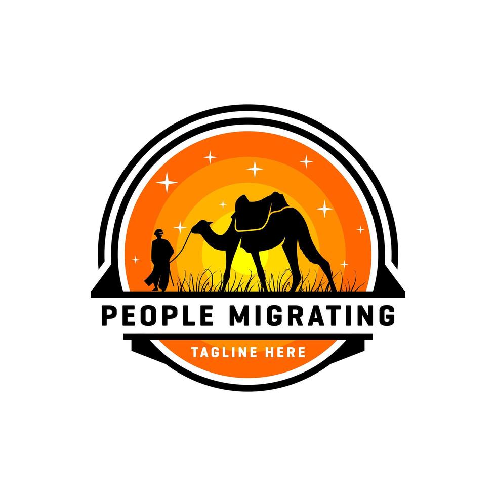 Hijrah travel inspiration illustration logo design vector