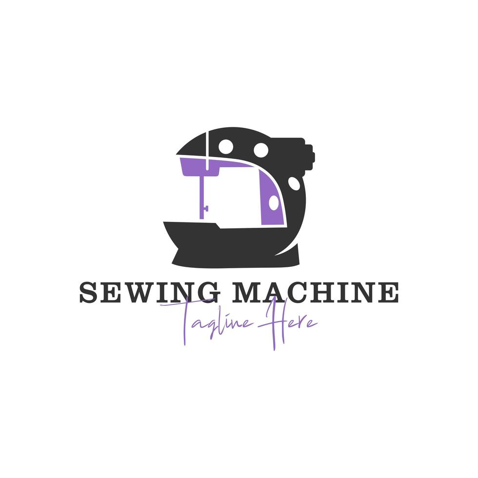 logotipo de ilustración de inspiración de máquina de coser de camisa vector