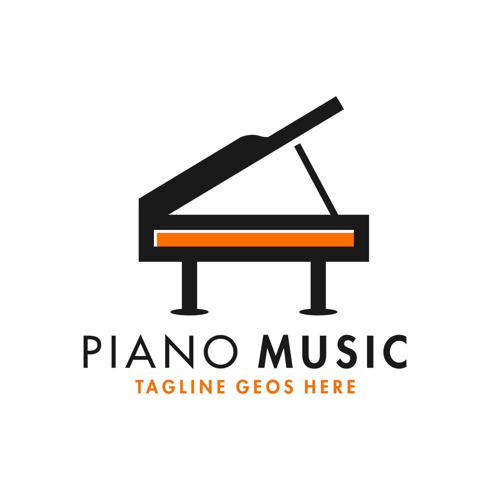 piano musical instrument inspiration illustration logo vector