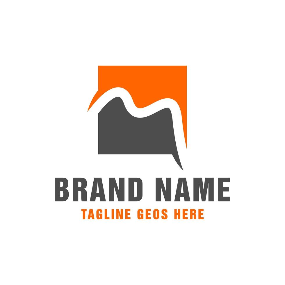 industrial business vector illustration logo with letter M